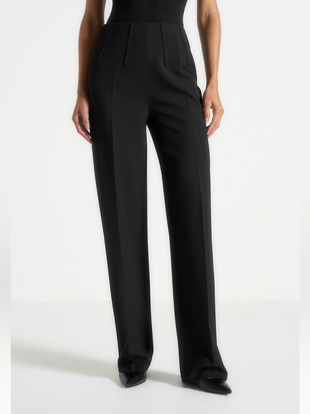 Tailored Wide-Leg Women's Pants in Black
